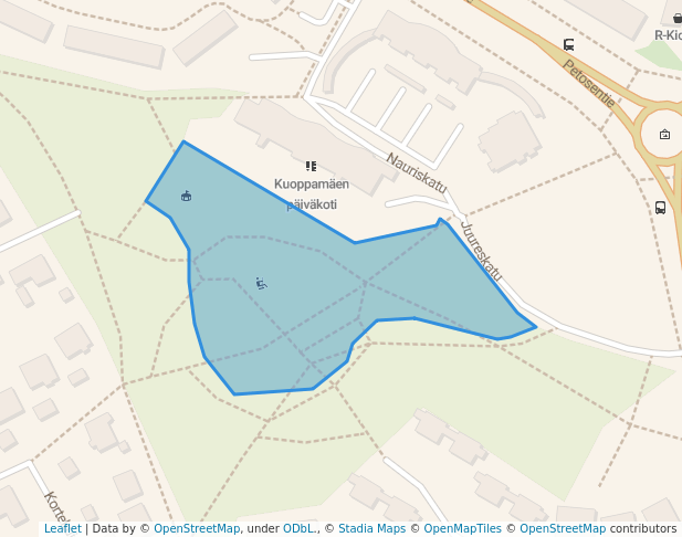 walking in Kuoppamäenpuisto map in Kuopio