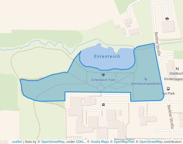 walking in Ententeich Park map in Gladbeck
