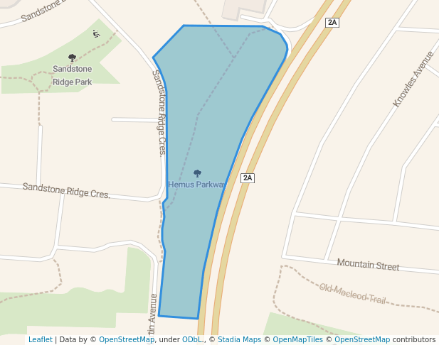 walking in Hemus Parkway map in Okotoks