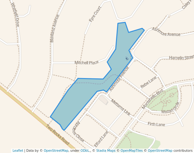 walking in Mitchell Park map in Two Rocks