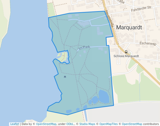 walking in Schlosspark Marquardt map in Potsdam