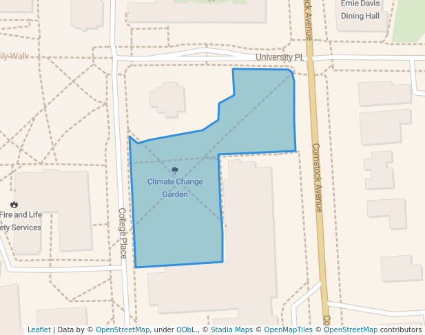 walking in Climate Change Garden map in Syracuse