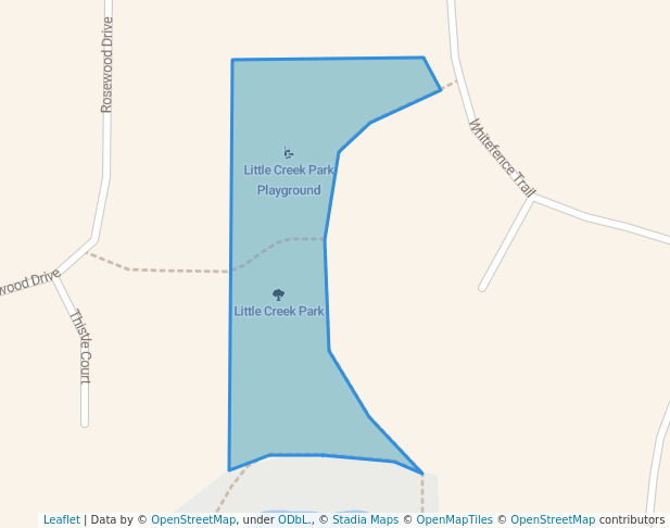 walking in Little Creek Park map in Streamwood