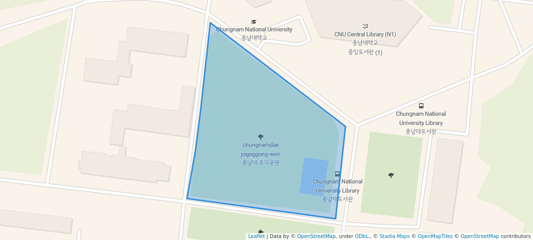 walking in 충남대 조각공원 map in Daejeon