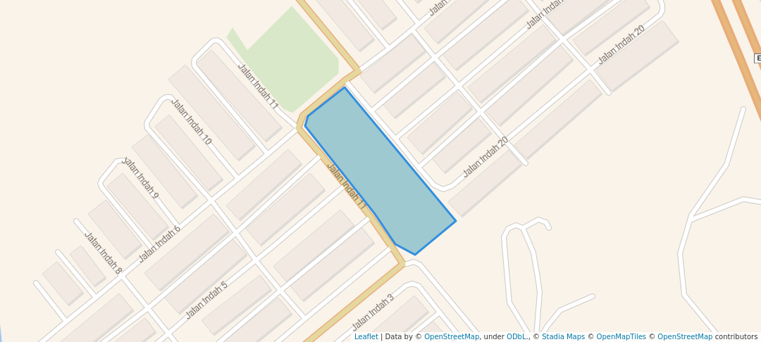 walking in Padang Rekreasi Indah map in Nilai