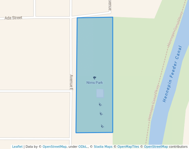 walking in Nims Park map in Rock Falls