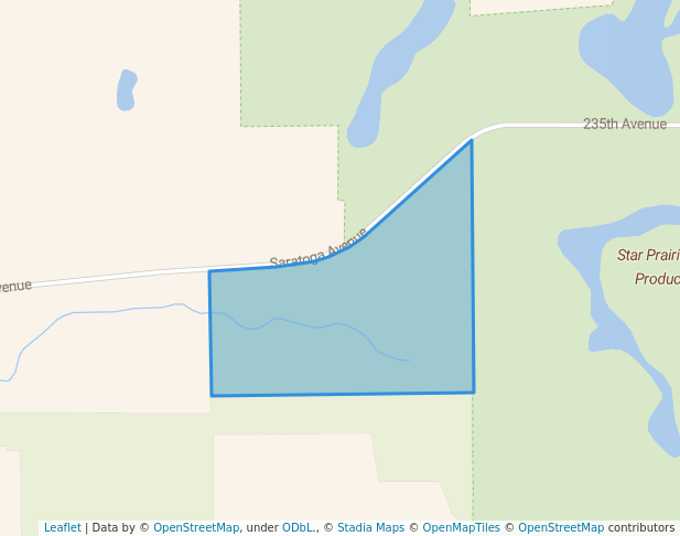 walking in Saratoga Springs Park map in Star Prairie