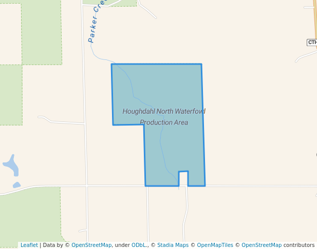 walking in Houghdahl North Waterfowl Production Area map in Deronda