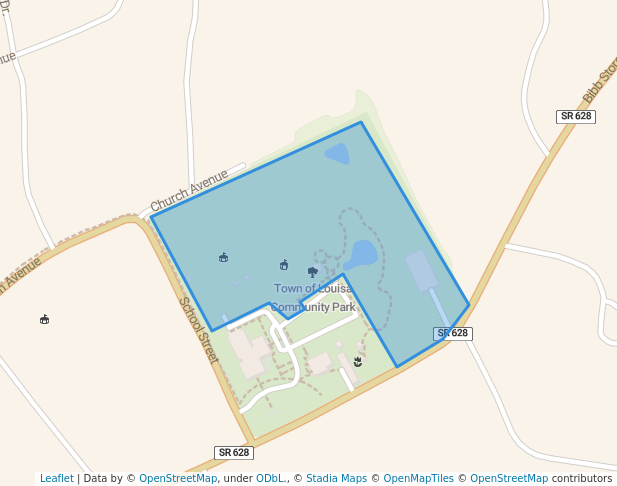 walking in Town of Louisa Community Park map in Louisa