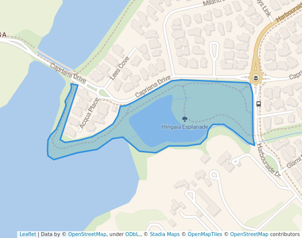 walking in Hingaia Esplanade map in Karaka