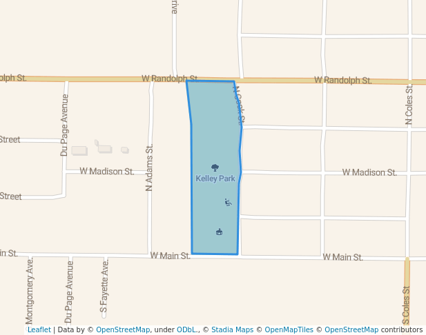 walking in Kelley Park map in Vandalia