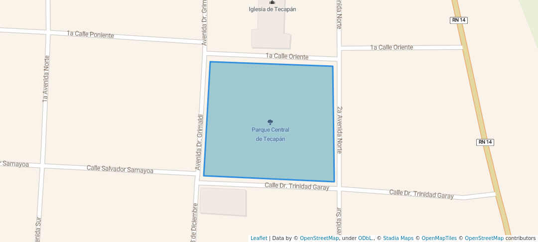 walking in Parque Central de Tecapán map in Tecapán