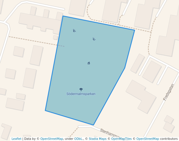 walking in Södermalmsparken map in Sundsvall