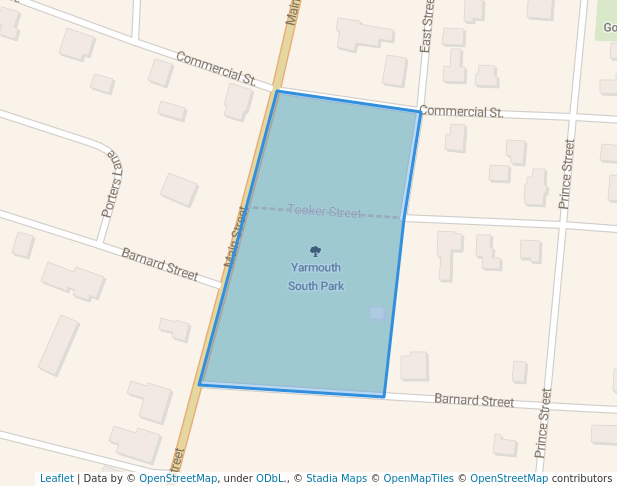 walking in Yarmouth South Park map in Yarmouth