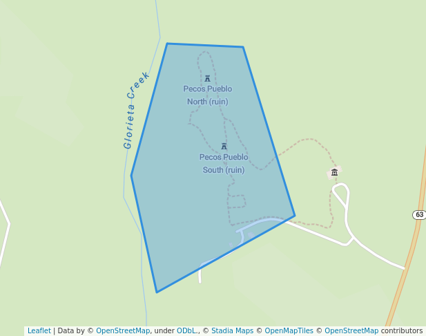 walking in Pecos State Monument map in Pecos