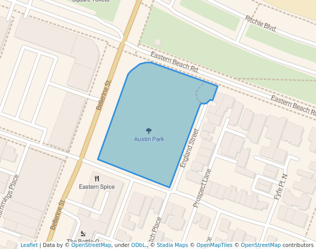 walking in Austin Park map in Geelong