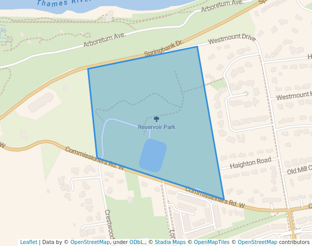 walking in Reservoir Park map in London