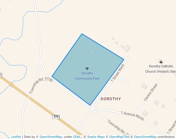 walking in Dorothy Community Park map in Dorothy