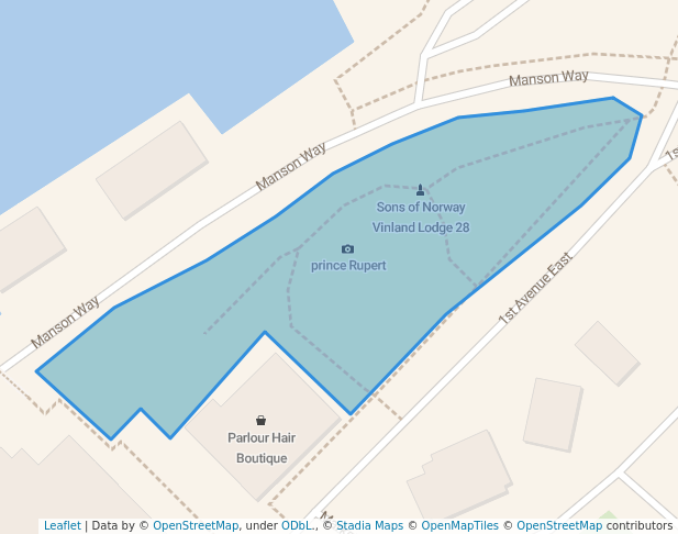 walking in Mariner's Park map in Prince Rupert