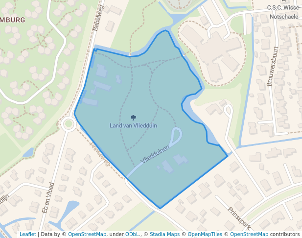 walking in Land van Vliedduin map in Domburg