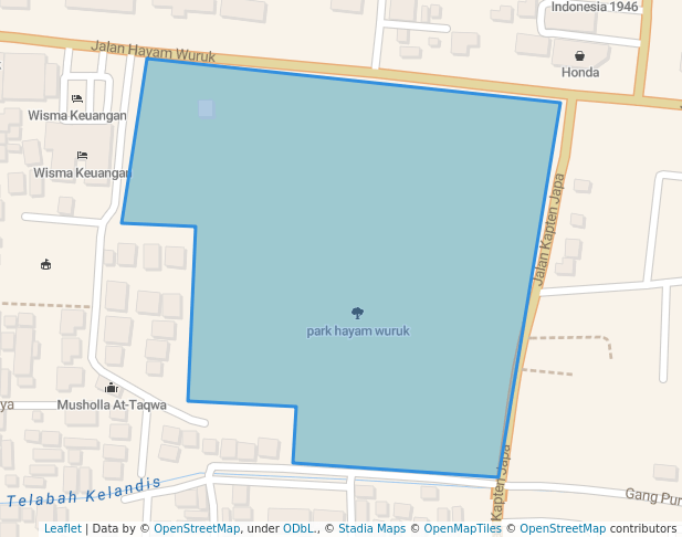 walking in park hayam wuruk map in Denpasar