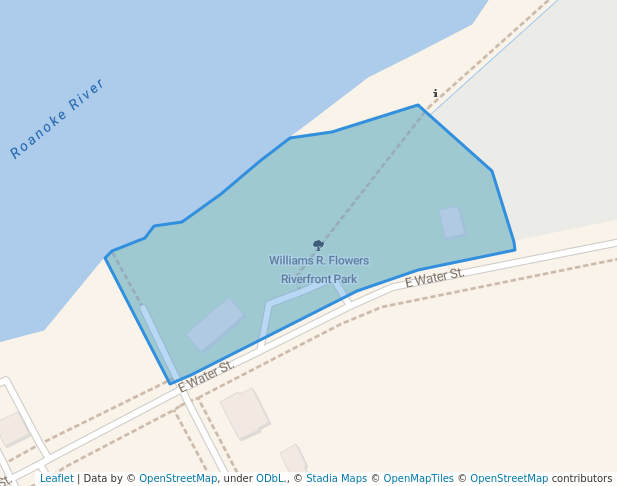 walking in Williams R. Flowers Riverfront Park map in Plymouth