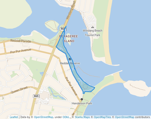 walking in Reddall Reserve map in Lake Illawarra