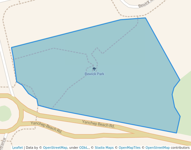 walking in Bewick Park map in Yanchep