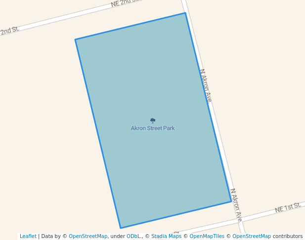 walking in Akron Street Park map in Lamesa