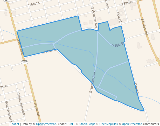 walking in Forrest Park map in Lamesa