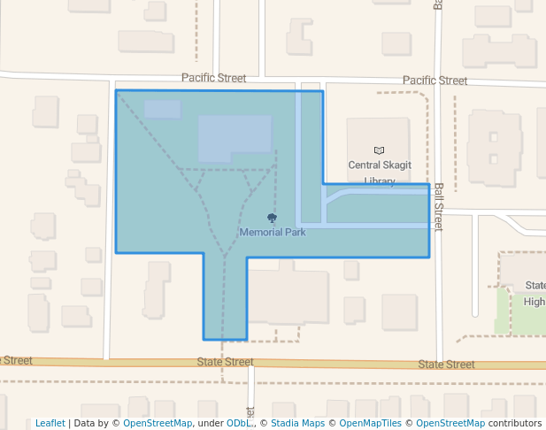 walking in Memorial Park map in Sedro-Woolley