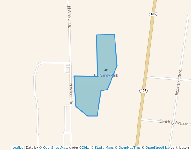 walking in Big Sandy Park map in Big Sandy