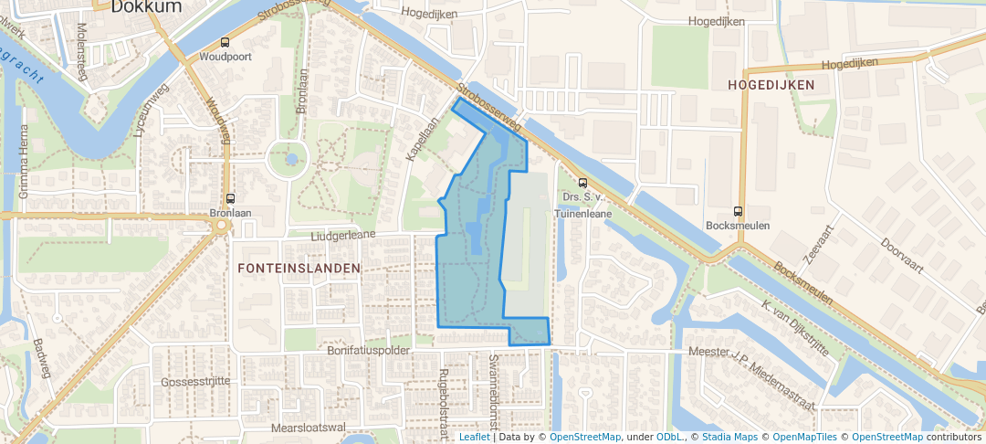 walking in Fonteinpark map in Dokkum