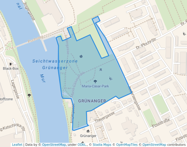 walking in Maria-Cäsar-Park map in Graz
