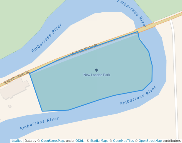 walking in New London Park map in New London