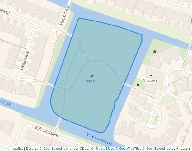 walking in Rietland map in Landsmeer