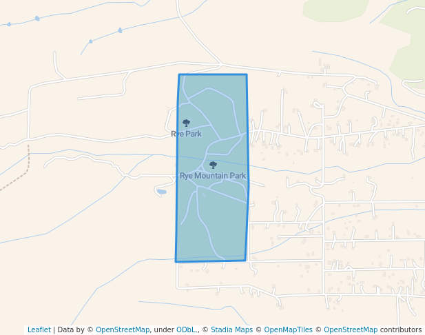 walking in Rye Mountain Park map in Rye