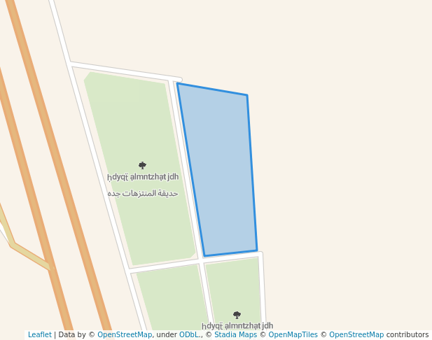 walking in حديقة المنتزهات جده map in Jeddah