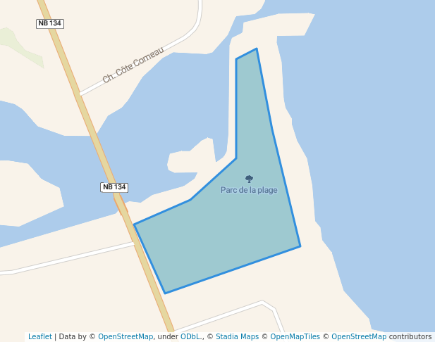 walking in Parc de la plage map in Petit-Rocher