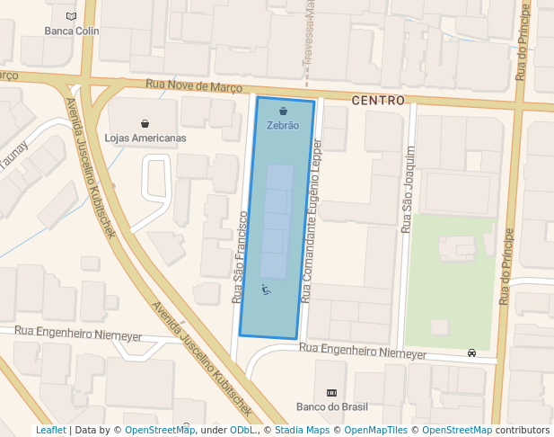 walking in Praça Lauro Müller map in Joinville