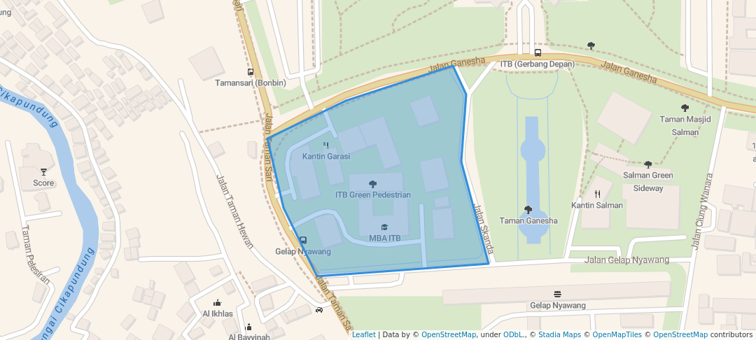 walking in ITB Green Pedestrian map in Bandung