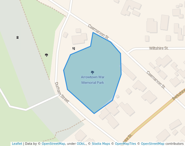 walking in Arrowtown War Memorial Park map in Arrowtown