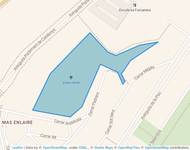 walking in zona verde map in Blanes