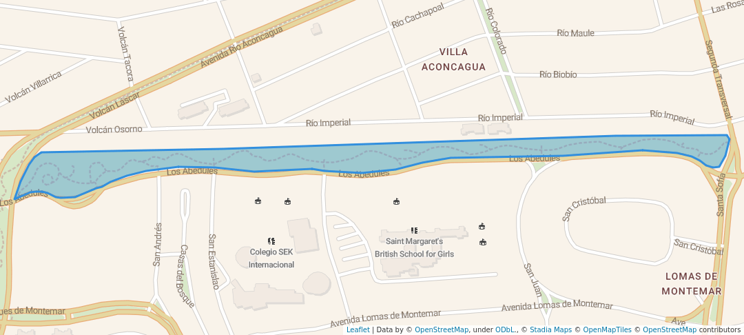 walking in Parque Norte Los Abedules map in Concón