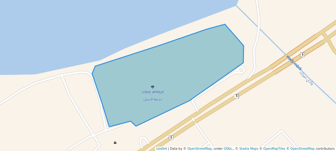 walking in حديقة النخيل map in Haql