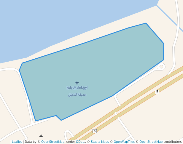 walking in حديقة النخيل map in Haql