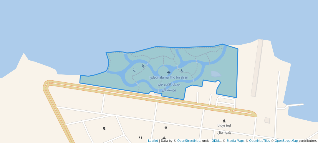 walking in حديقة الامير فهد بن سلطان map in Haql