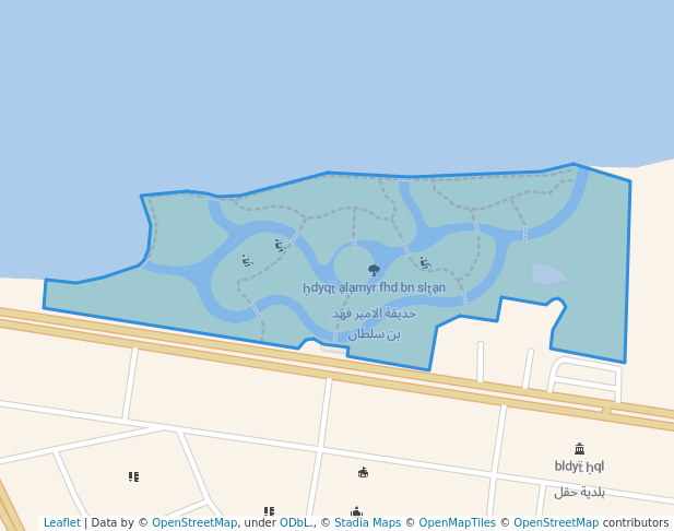 walking in حديقة الامير فهد بن سلطان map in Haql