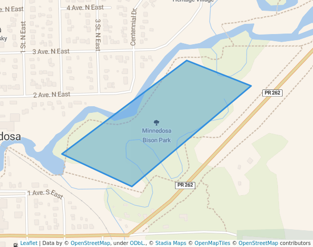 walking in Minnedosa Bison Park map in Minnedosa