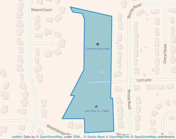 walking in Community Park map in Cottage Grove